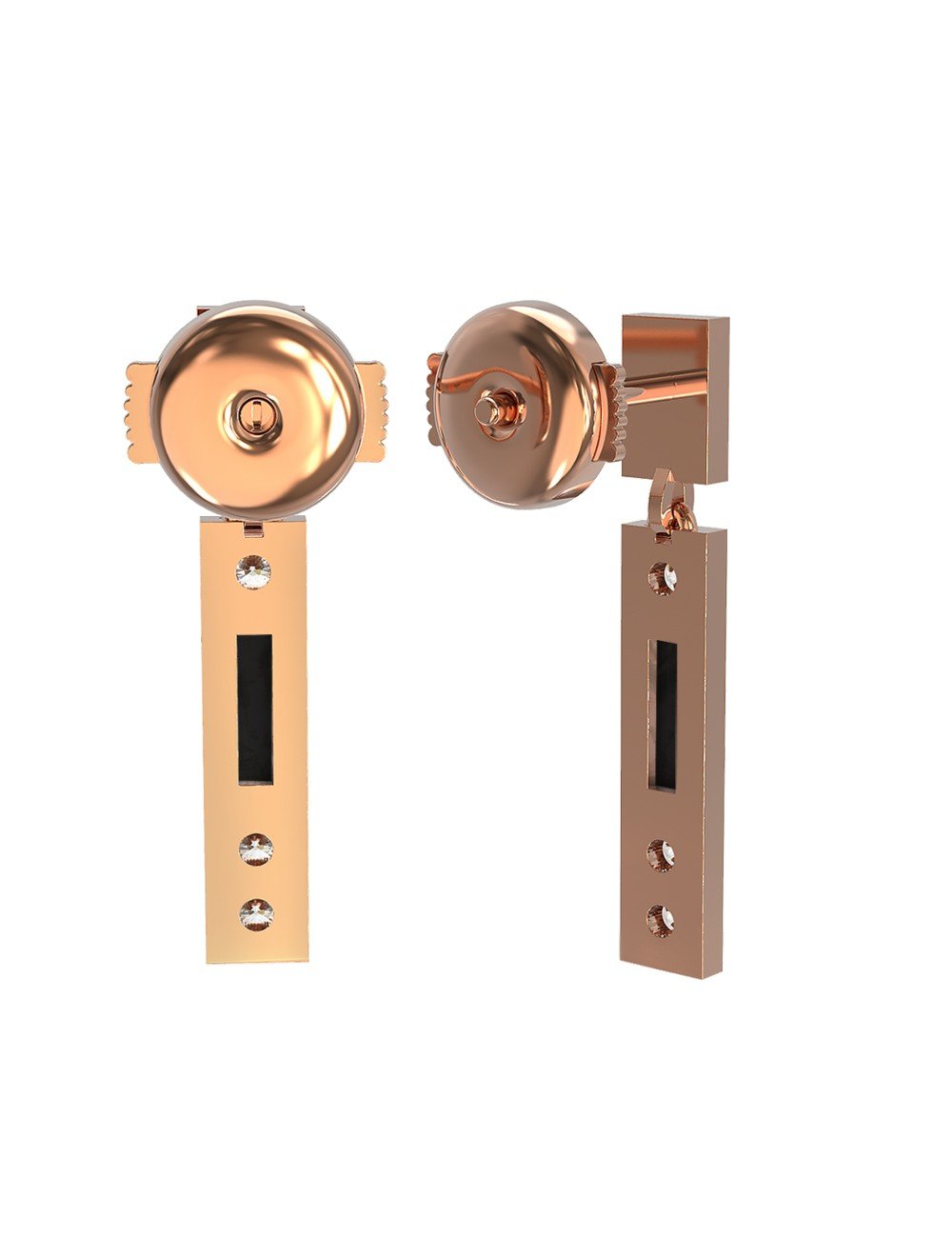 Серьги из золота c бриллиантами и ониксом