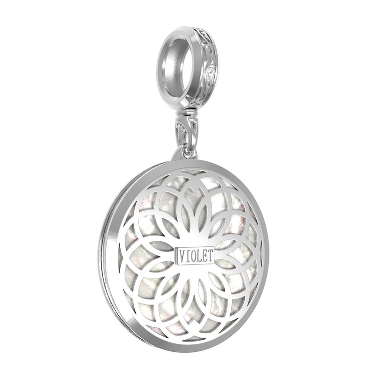 Подвеска из белого золота 585 пробы c перламутром