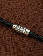 Гайтан из серебра 960 пробы c кожаным шнурком