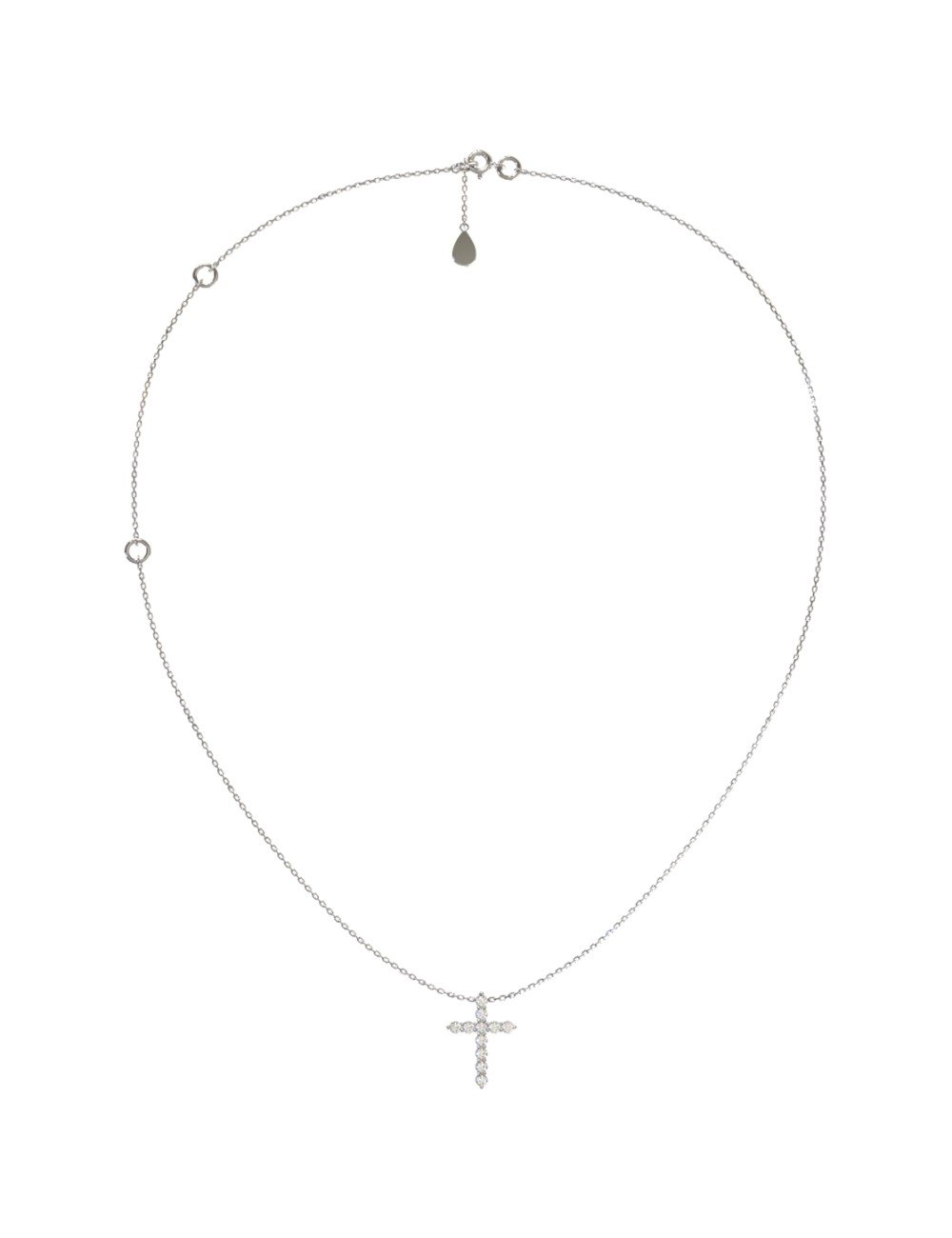 Крест из белого золота c бриллиантами