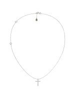 Крест из белого золота c бриллиантами