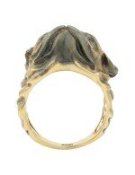 Кольцо из лимонного золота c эмалью