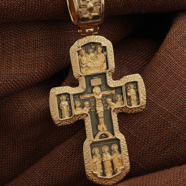 Крест из лимонного золота 585 пробы