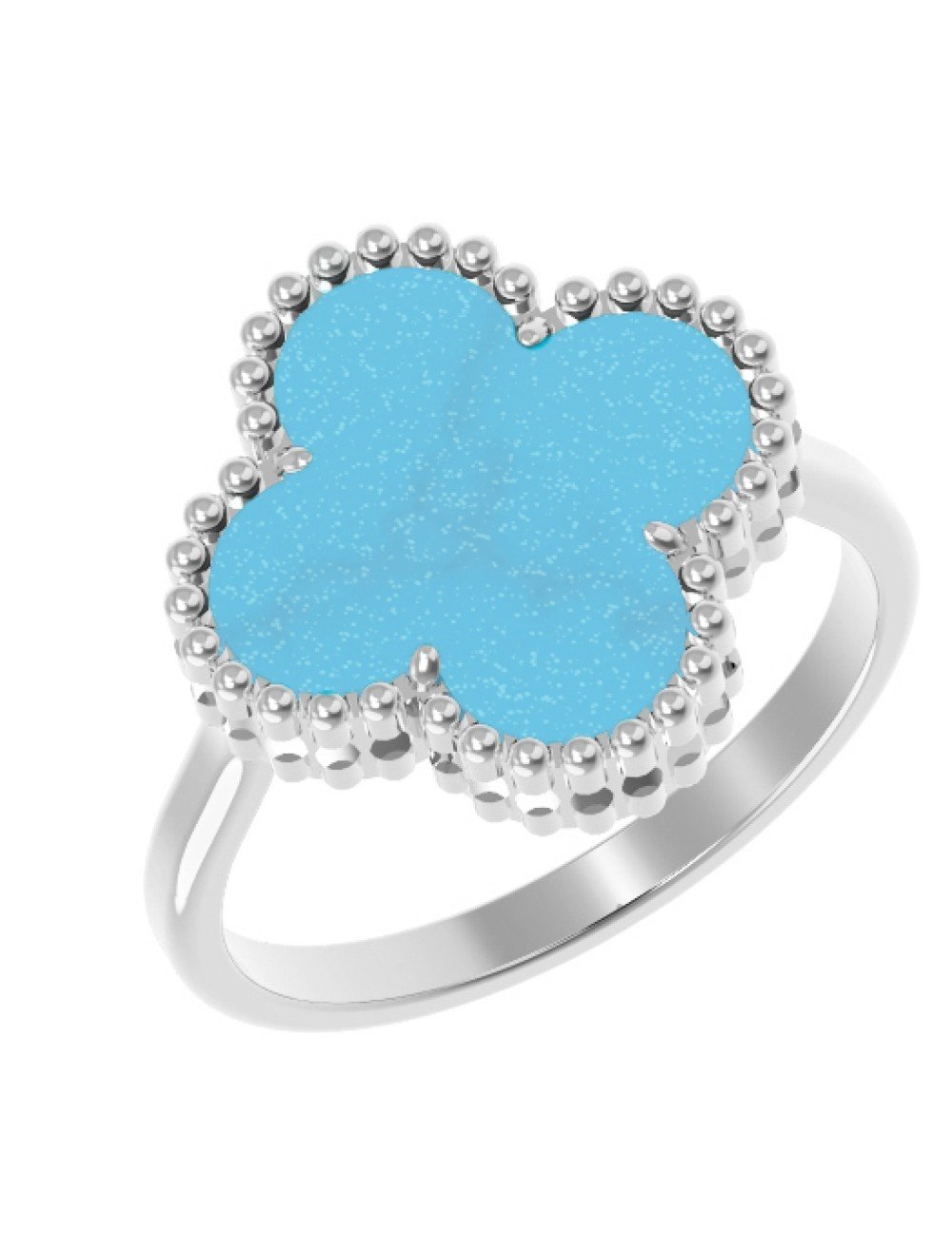 Кольцо из белого золота c бирюзой