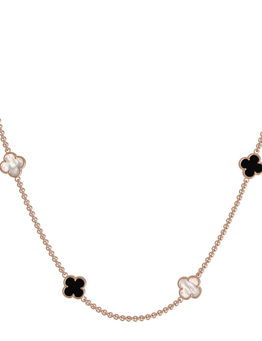 Колье из золота c ониксом и перламутром