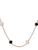 Колье из золота c ониксом и перламутром