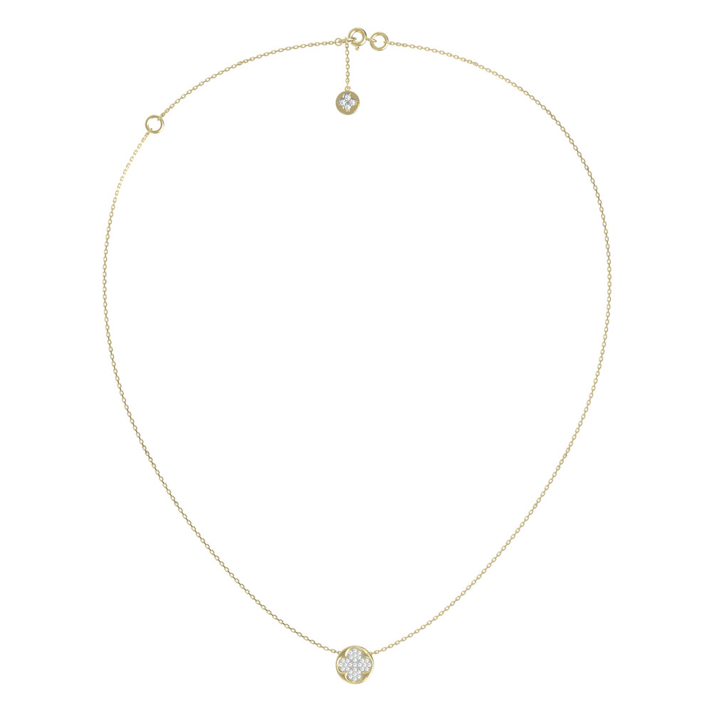 Колье из лимонного золота 585 пробы c бриллиантами