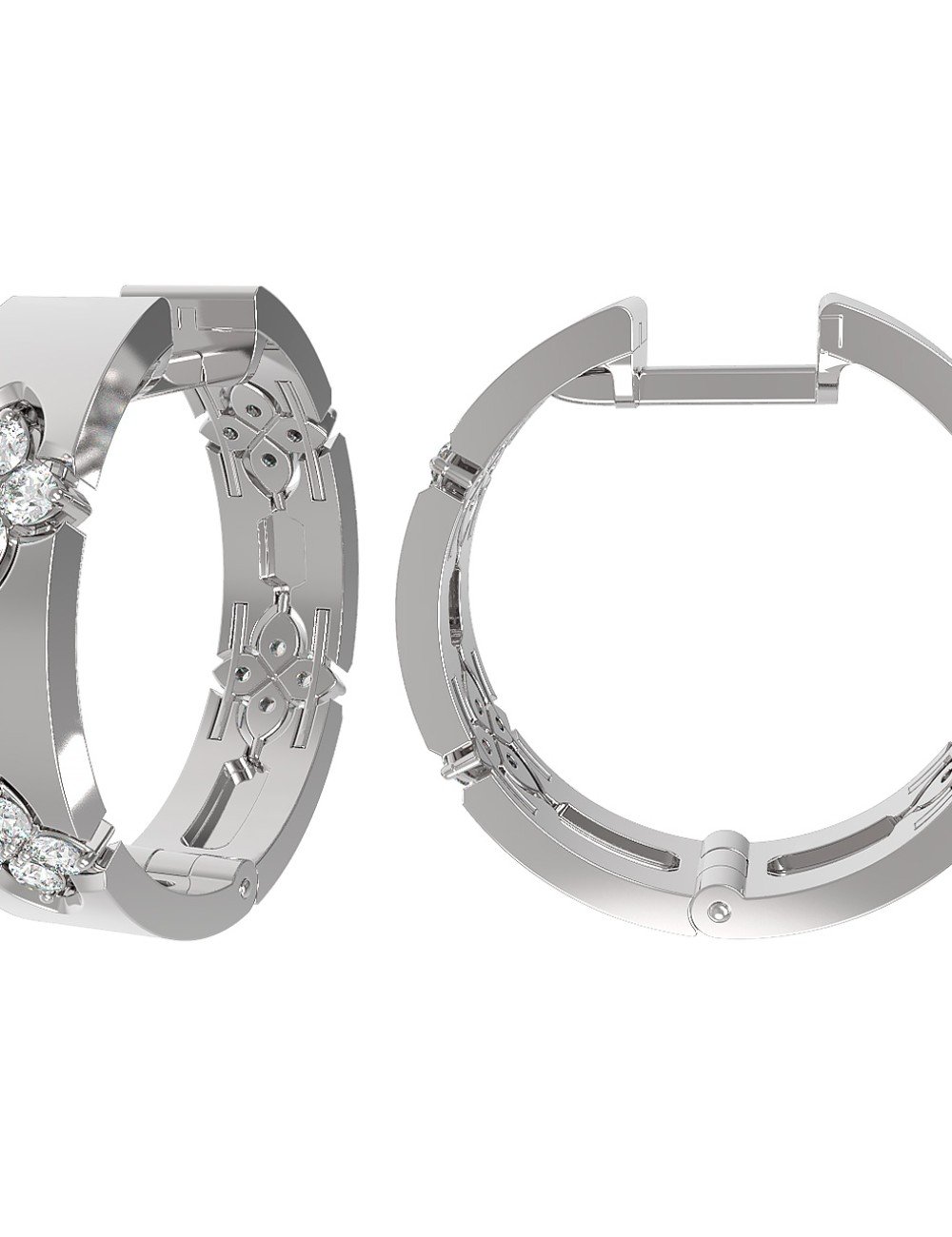 Серьги из белого золота c бриллиантами