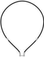 Гайтан из белого золота c кожаным шнурком