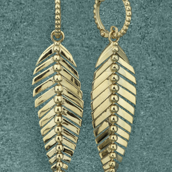 Серьги из лимонного золота 585 пробы