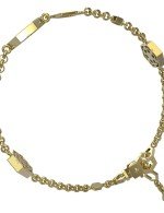 Браслет из лимонного золота c бриллиантами, лазуритом и перламутром