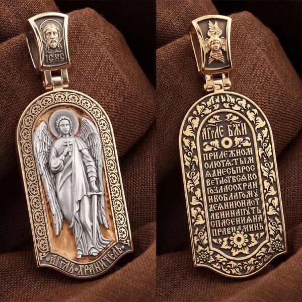 Образок из золота c эмалью