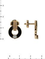 Серьги из золота c бриллиантами и ониксом