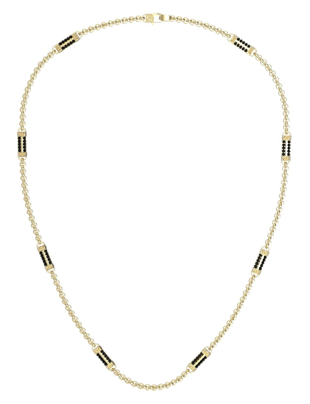 Цепь из лимонного золота c ониксом