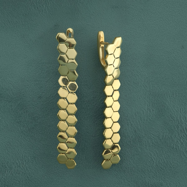 Серьги из лимонного золота 585 пробы