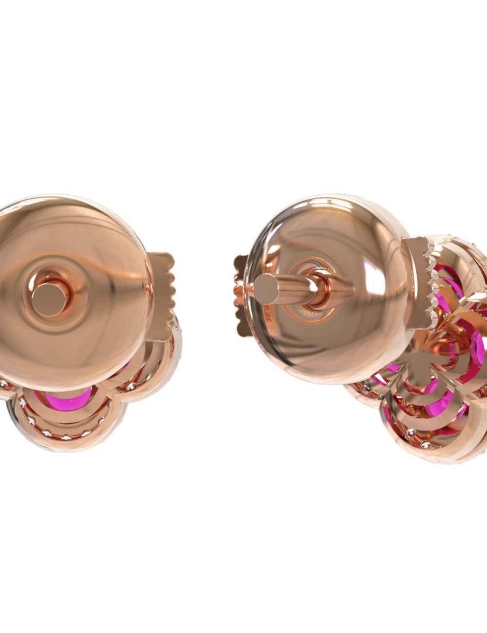 Серьги из золота c бриллиантами и рубином