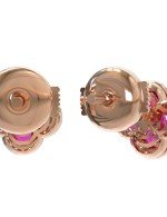 Серьги из золота c бриллиантами и рубином