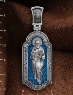 Образок из белого золота c эмалью