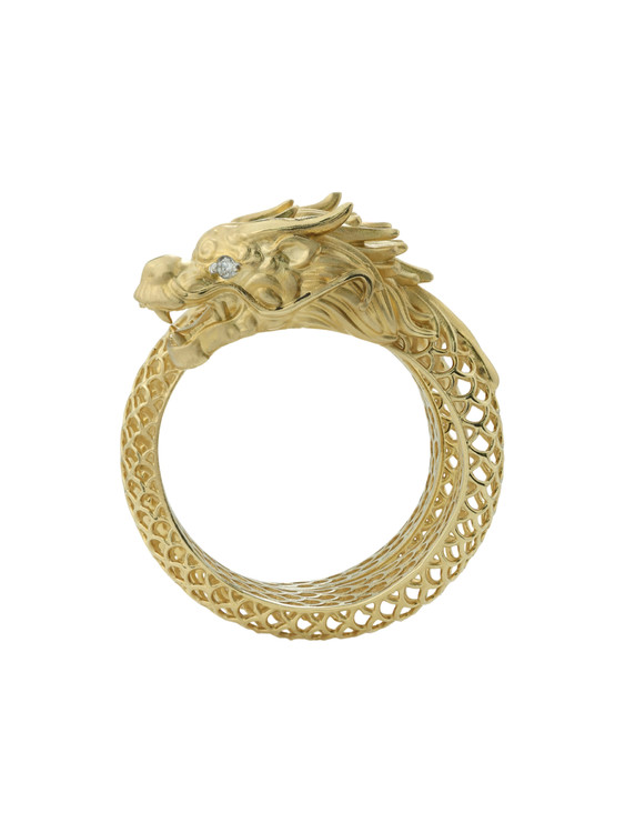 Кольцо из лимонного золота 585 пробы c бриллиантами