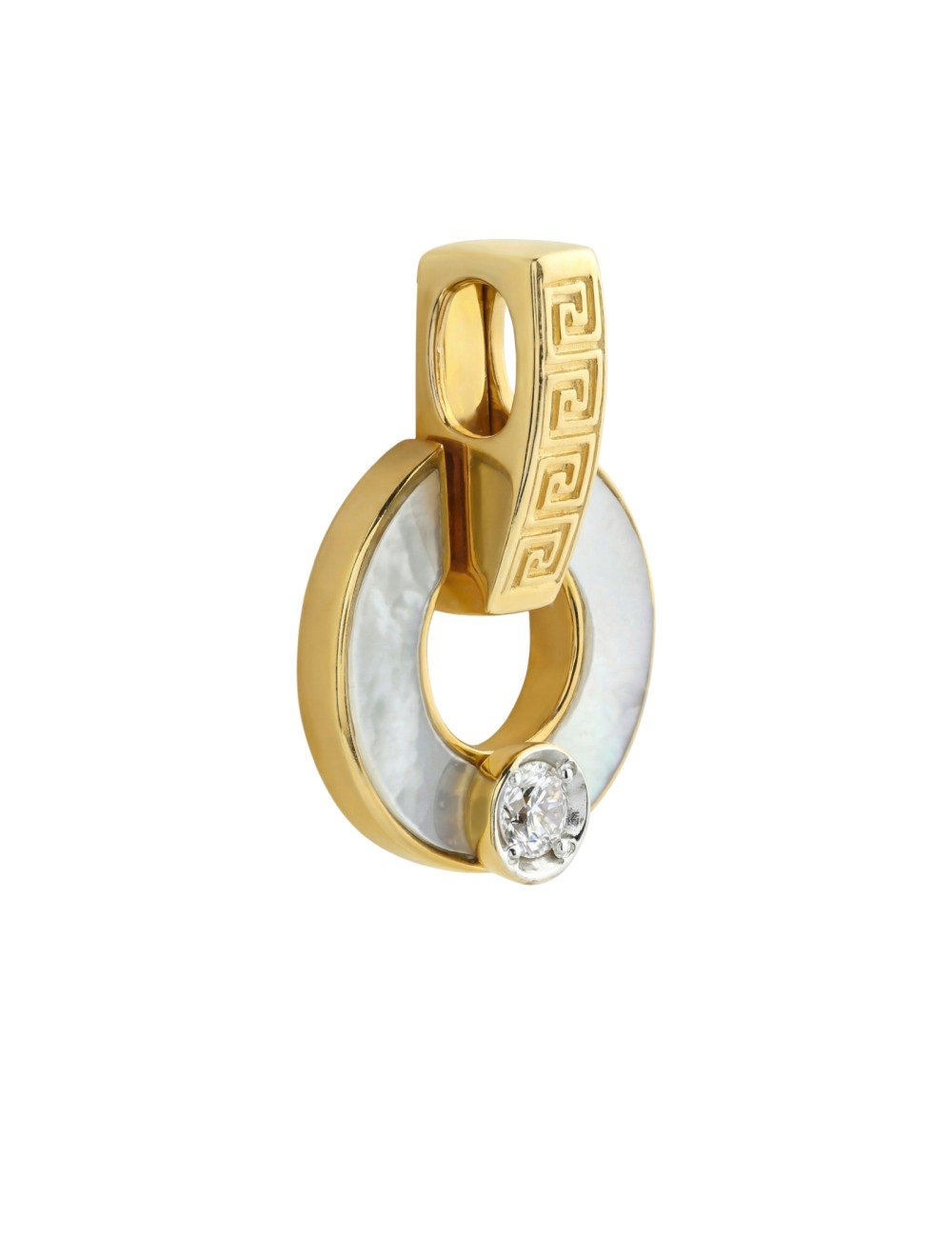 Подвеска из лимонного золота c бриллиантами и перламутром