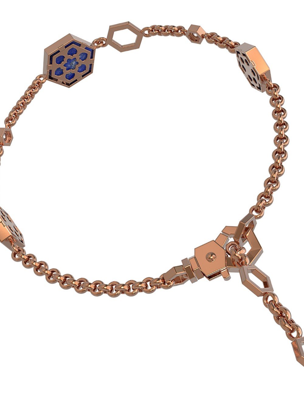 Браслет из золота c бриллиантами, лазуритом и перламутром