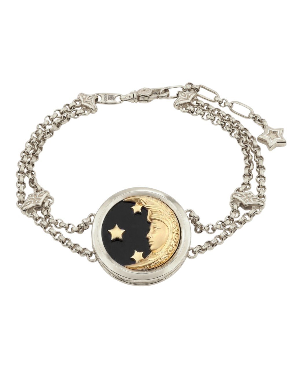 Браслет из белого золота c ониксом и перламутром