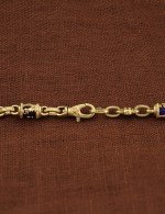 Цепь из лимонного золота c лазуритом