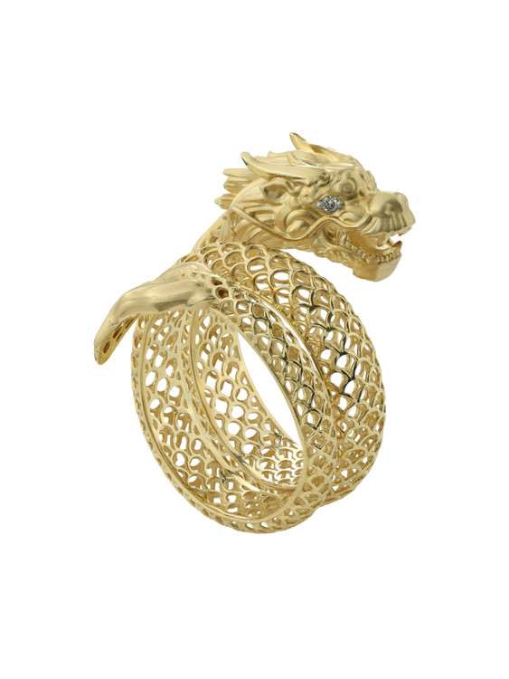 Кольцо из лимонного золота 585 пробы c бриллиантами