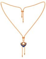 Колье из золота c фианитом, лазуритом и перламутром