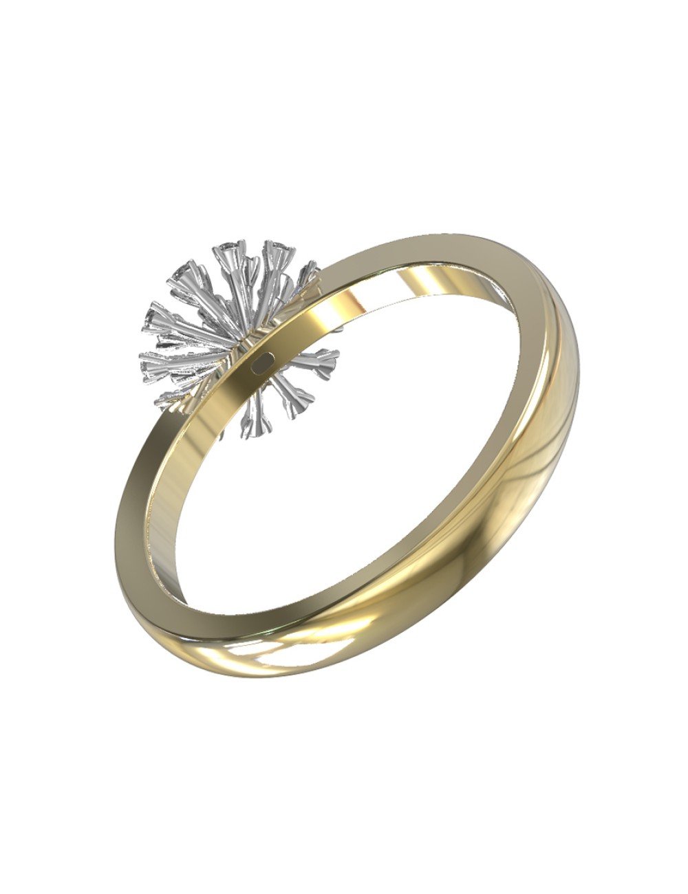 Кольцо из лимонного золота c бриллиантами