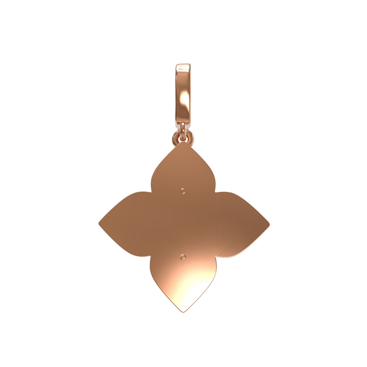 Подвеска из красного золота 585 пробы c бриллиантами и ониксом