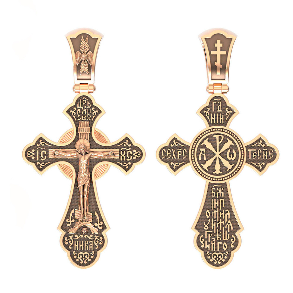 Крест из красного золота 585 пробы