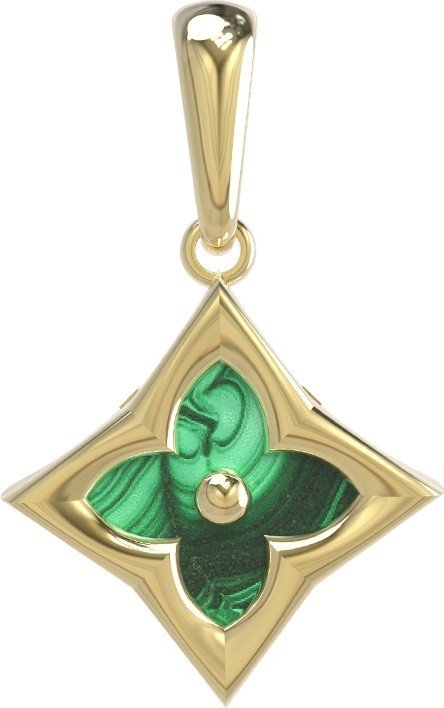 Подвеска из лимонного золота c малахитом