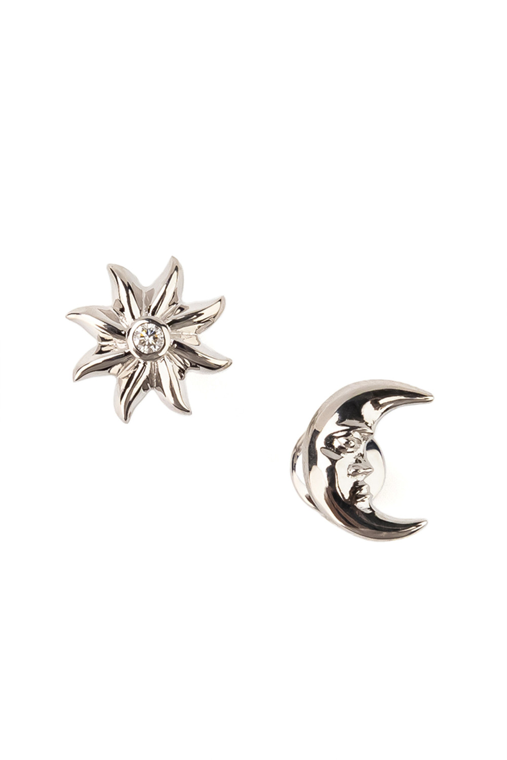 Серьги из белого золота 585 пробы c бриллиантами