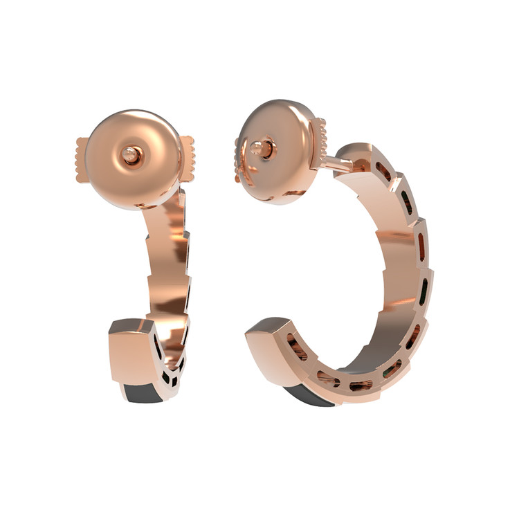 Серьги из красного золота 585 пробы c ониксом