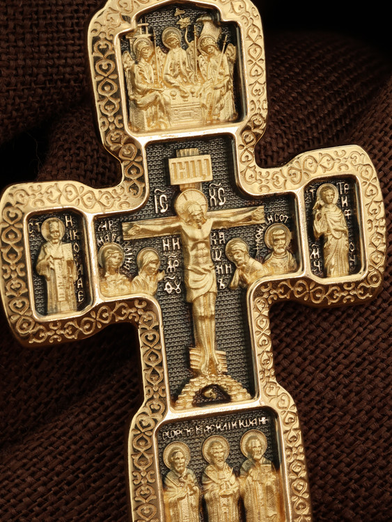 Крест из лимонного золота 585 пробы