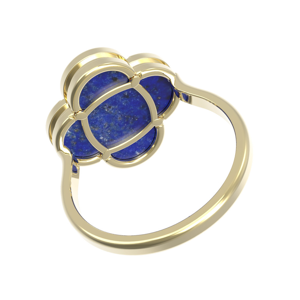 Кольцо из лимонного золота 585 пробы c лазуритом