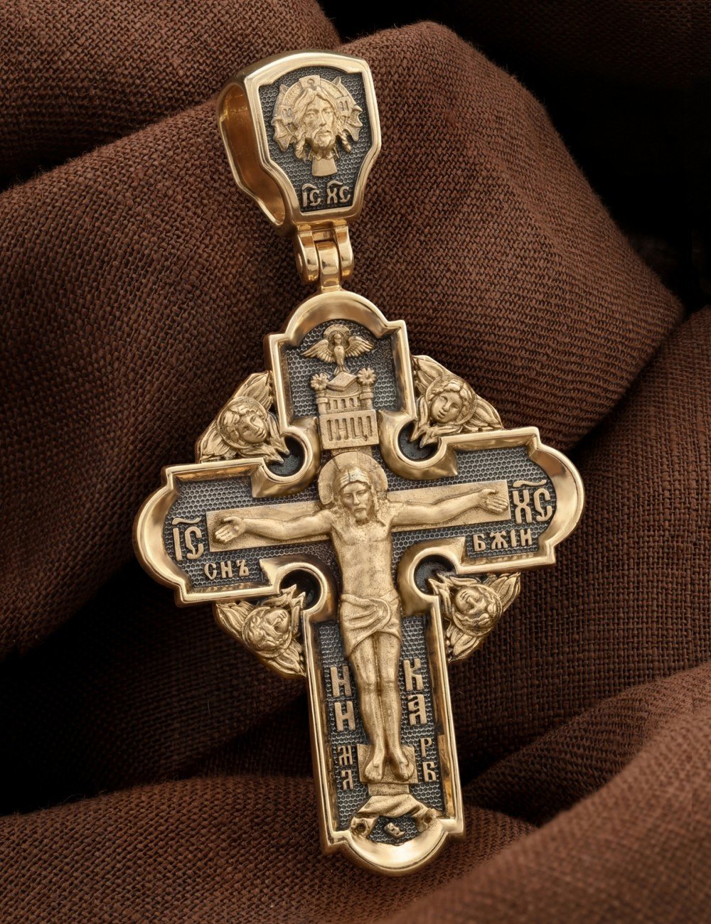 Крест из лимонного золота