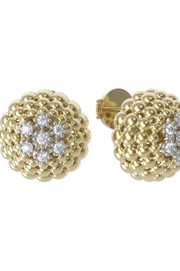 Серьги из лимонного золота c бриллиантами