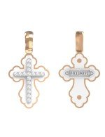 Крест из золота c эмалью и бриллиантами