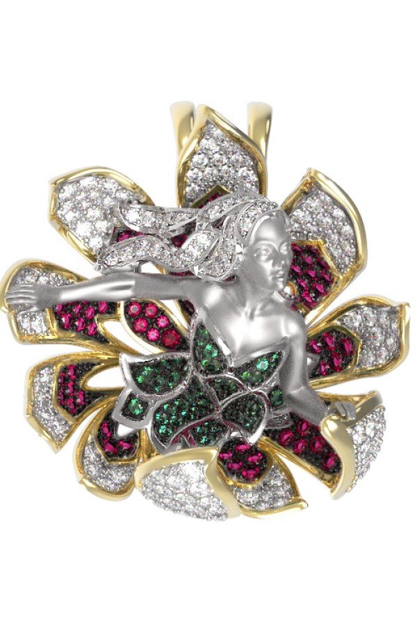 Подвеска из лимонного золота c фианитом