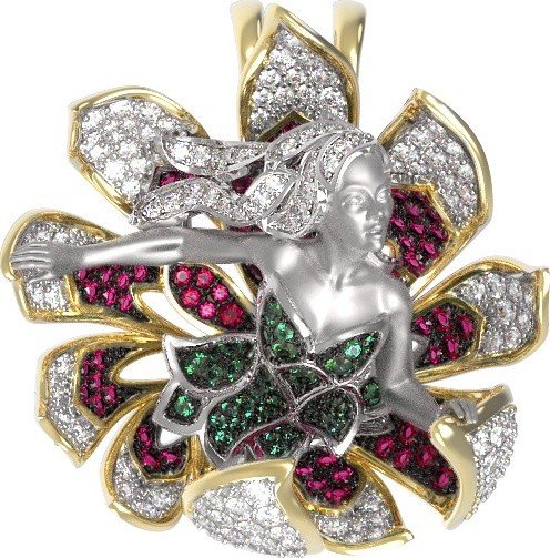 Подвеска из лимонного золота c фианитом