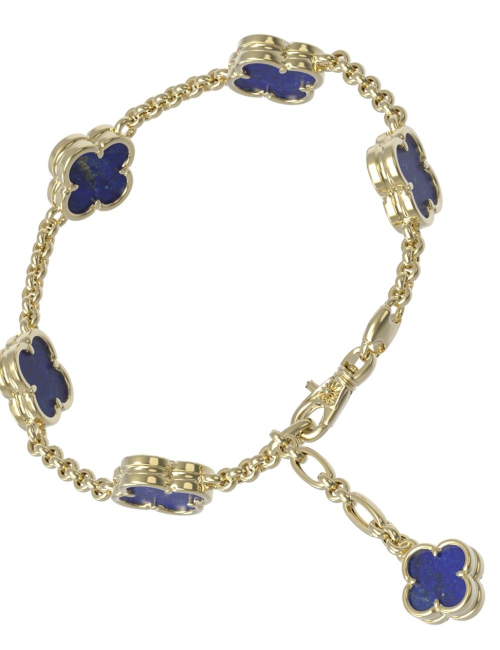 Браслет из лимонного золота c лазуритом