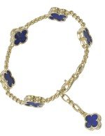 Браслет из лимонного золота c лазуритом