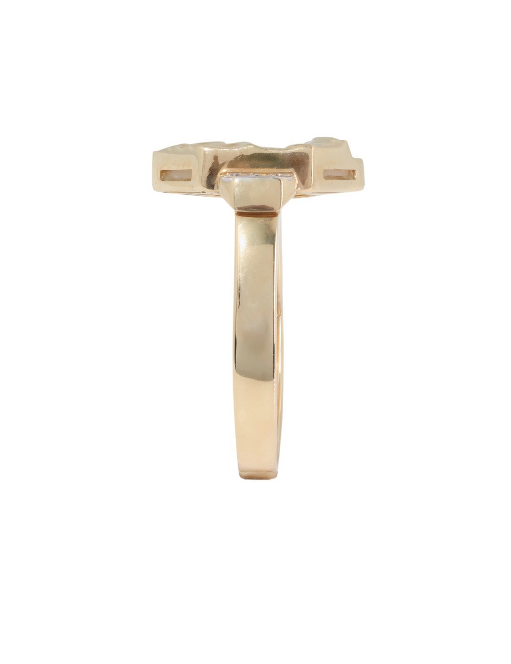 Кольцо из золота c бриллиантами и перламутром