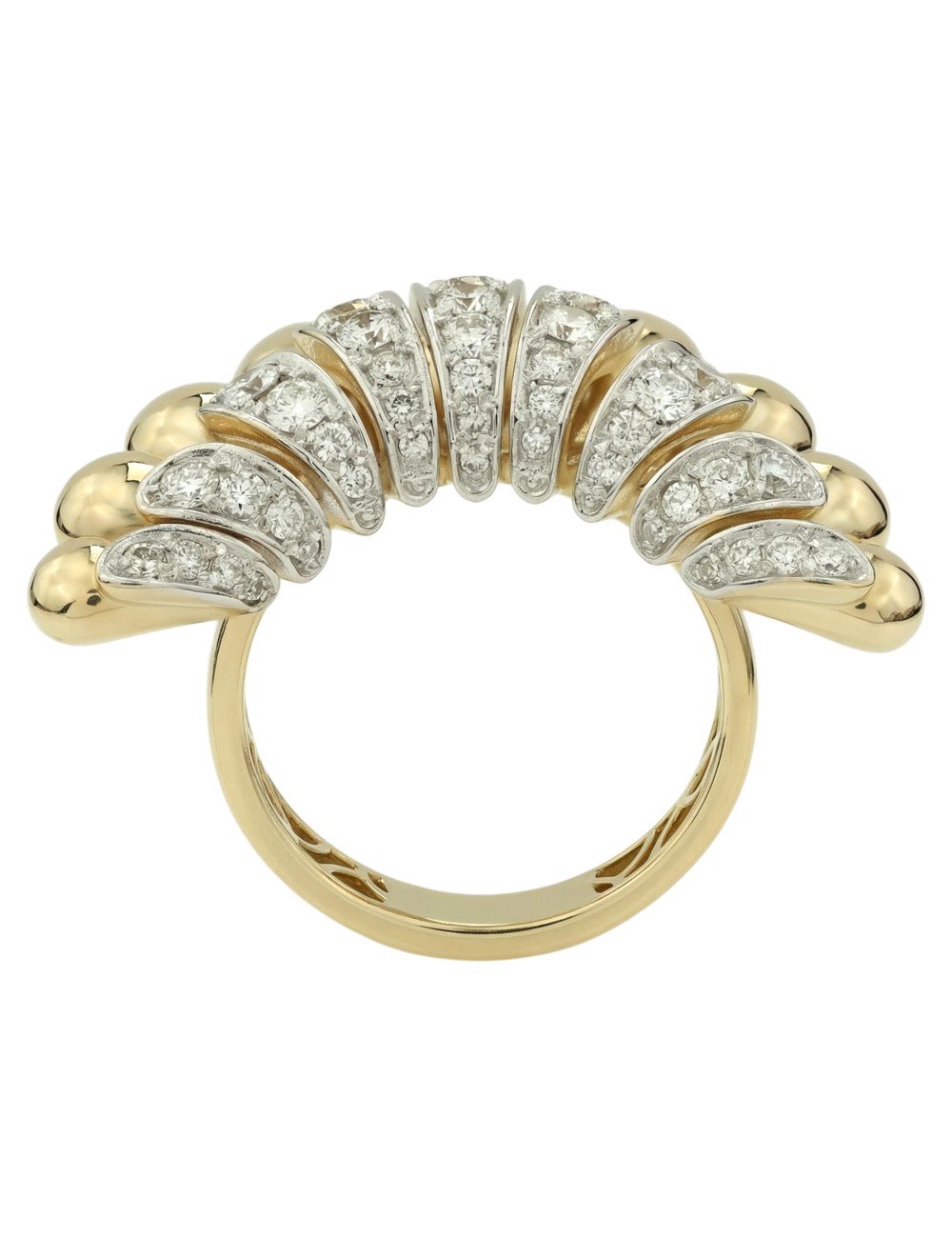 Кольцо из лимонного золота c бриллиантами