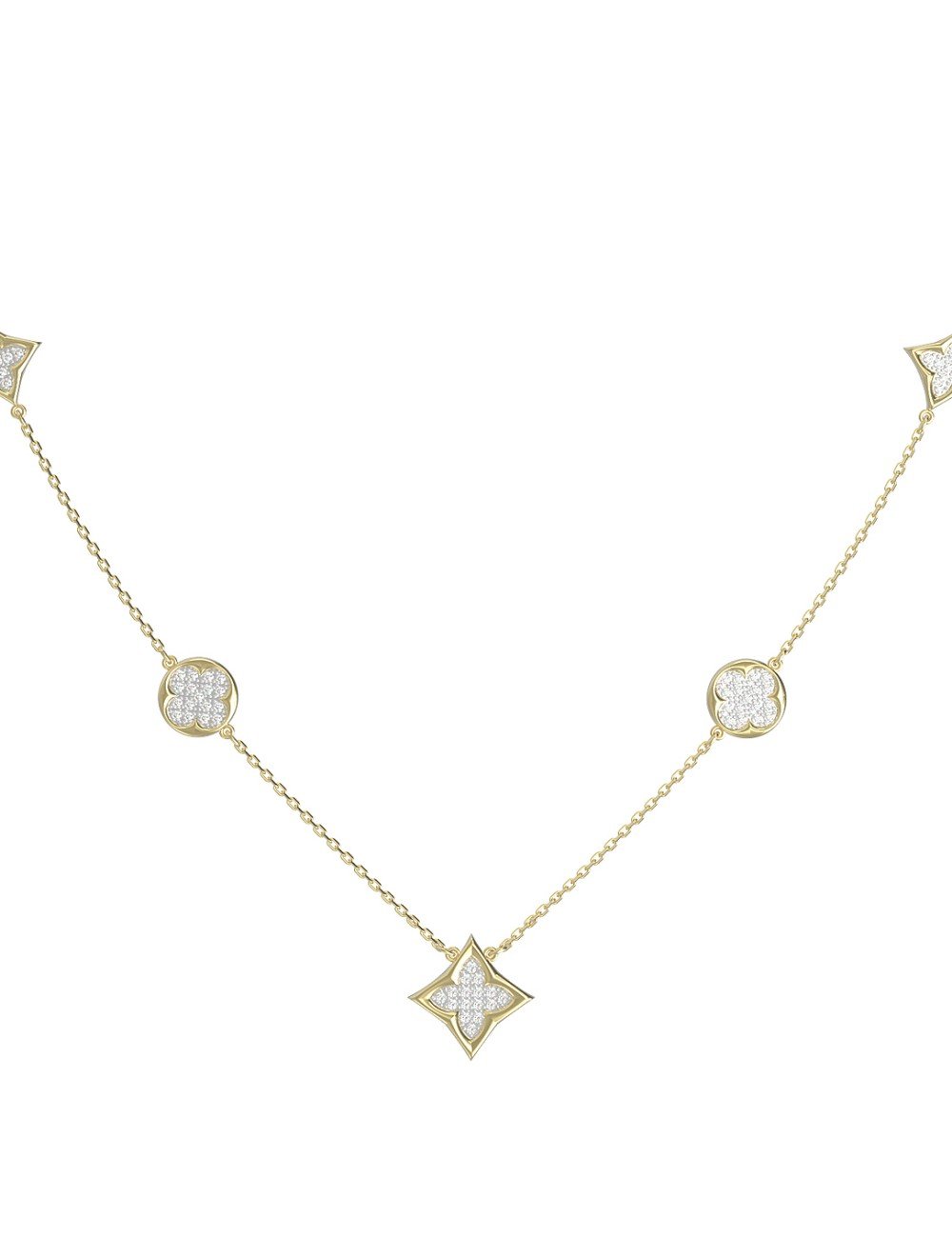 Колье из лимонного золота c бриллиантами