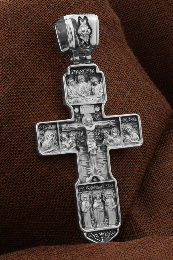 Крест из белого золота 585 пробы