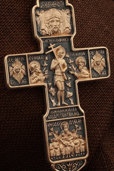 Крест из красного золота 585 пробы