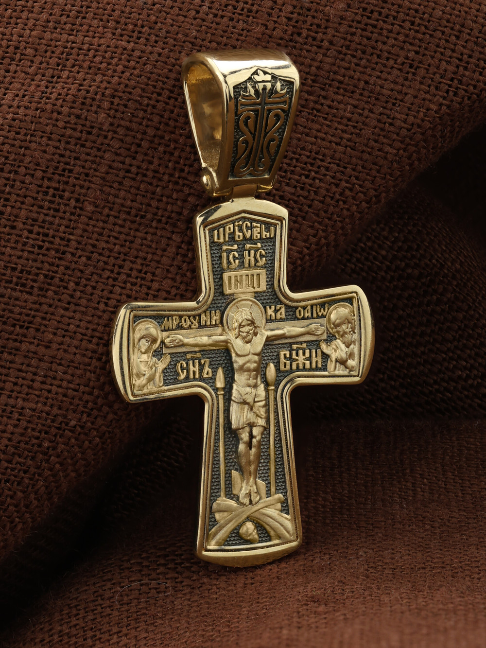 Крест из лимонного золота 585 пробы